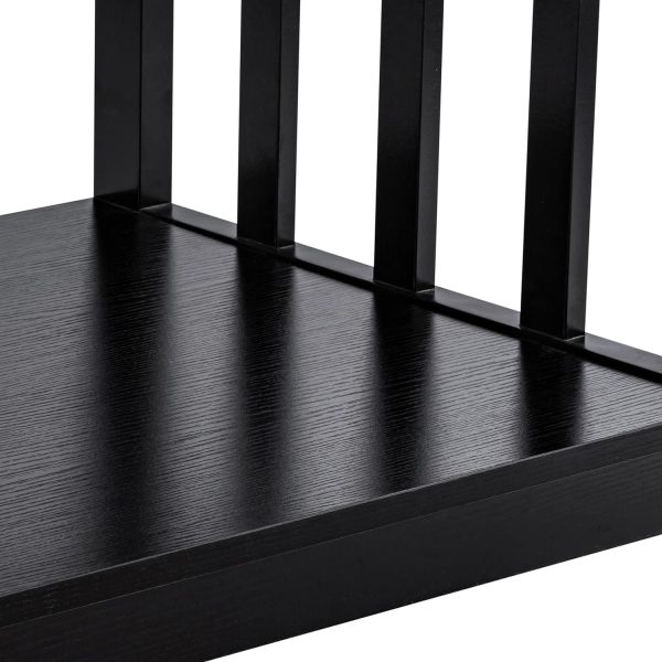 ChooChoo Mission Coffee Table, Black Wood Living Room Table with Shelf, 40 Black - Image 4