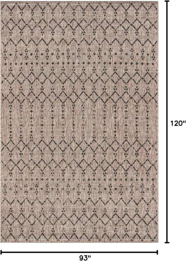 JONATHAN Y SMB108D-8 Ourika Moroccan Geometric Textured Weave Indoor Outdoor Area r.u.g, Bohemian, Rustic, Scandinavian Easy, Bedroom,Kitchen,Backyard,Patio,Non Shedding, Natural/Black, 8 X 10 - Image 2