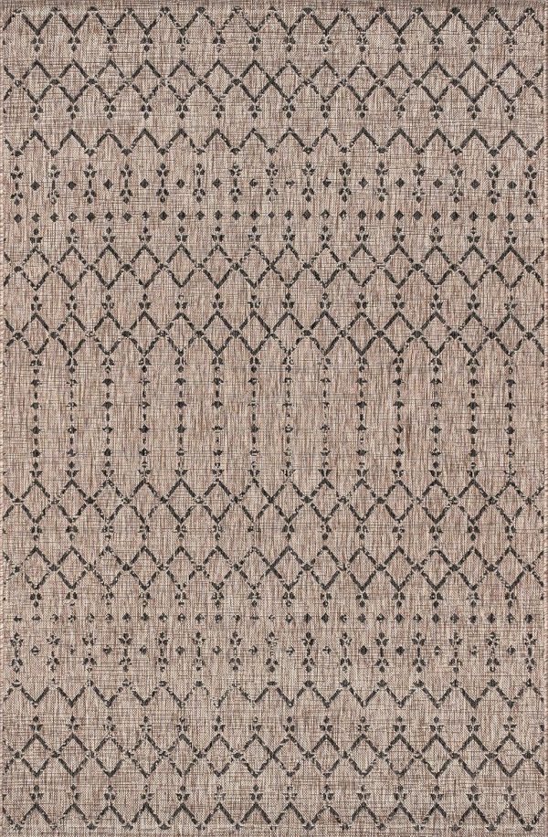 JONATHAN Y SMB108D-8 Ourika Moroccan Geometric Textured Weave Indoor Outdoor Area r.u.g, Bohemian, Rustic, Scandinavian Easy, Bedroom,Kitchen,Backyard,Patio,Non Shedding, Natural/Black, 8 X 10 - Image 3