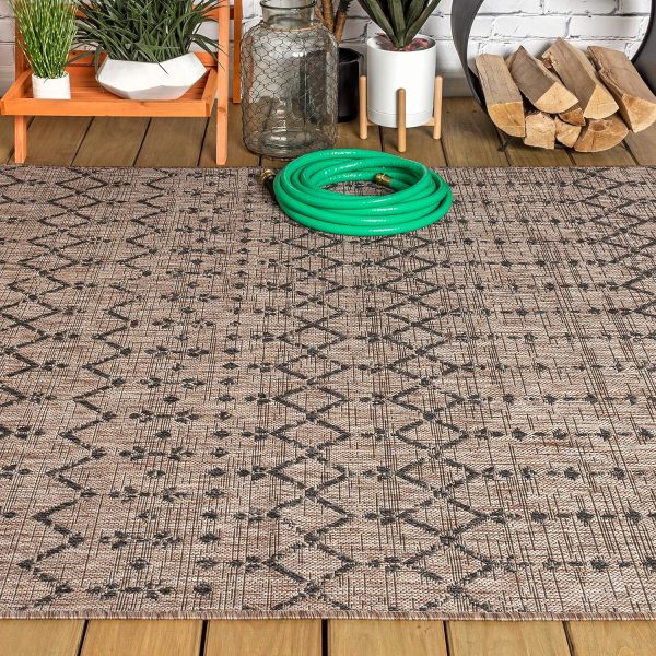 JONATHAN Y SMB108D-8 Ourika Moroccan Geometric Textured Weave Indoor Outdoor Area r.u.g, Bohemian, Rustic, Scandinavian Easy, Bedroom,Kitchen,Backyard,Patio,Non Shedding, Natural/Black, 8 X 10 - Image 7