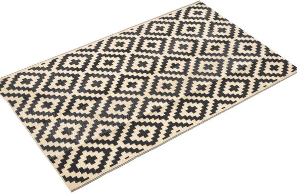 SAND MINE Reversible Mats, Plastic Straw Rug, Modern Area Rug, Large Floor Mat and Rug for Outdoors, RV, Patio, Backyard, Deck, Picnic, Beach, Trailer, Camping, Black & Beige, 5' x 8' - Image 4