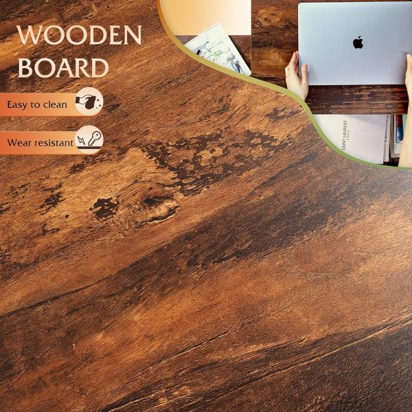 WLIVE Wood Lift Top Coffee Table with Hidden Compartment and Adjustable Storage Shelf, Lift Tabletop Dining Table for Home Living Room, Office, Rustic Oak - Image 7